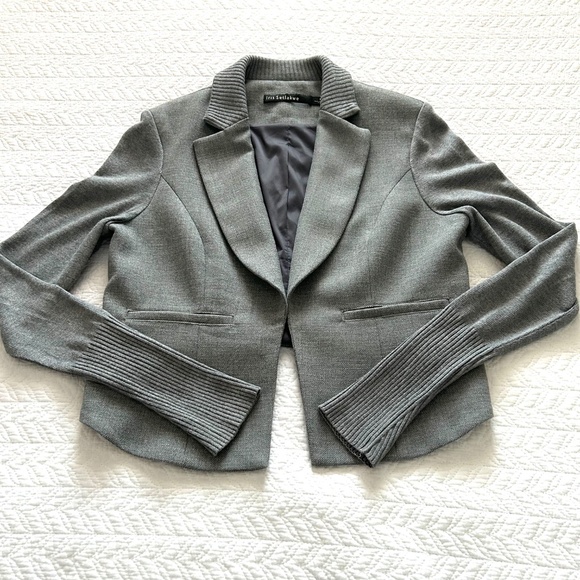 Like New Iris Setlakwe Cropped Mixed Media Grey Jacket Size 10 Made in Canada - Picture 5 of 15